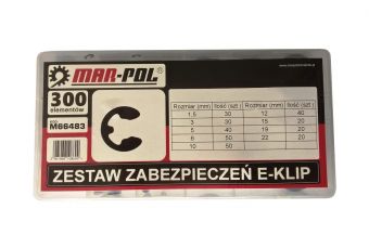 Набор Е-образных стопорных колец 300 пр., (M66483)