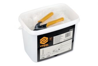 Набор для выравнивания плитки | Ленты x 100шт / чашки x 100шт / плоскогубцы x1 шт. (04680)