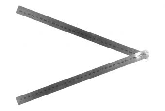 Nerūsējošā tērauda metāla lineāls, salocīts divos segmentos (19740)