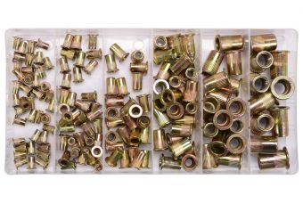 150 pcs m3-m10 mixed threaded steel rivet nuts (YT-36481)