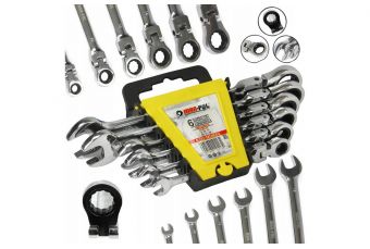 Набор ключей комби 6 пр. с трещоткой (8-19мм) (M58604) 