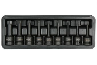 Набор ударных бит | 12,5 мм (1/2") | Сплайн (для XZN) M4 - M16 | 9 шт. (YT-10691)