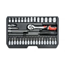 Набор головок трещоток 1/4 ", 38 деталей YATO (YT-1447)