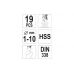 Набор сверл по металлу HSS DIN 338 19шт. 1-10 мм (YT-4462)