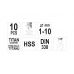 Twist drill bit set hss-tin 10pcs 1-10mm (YT-44674)