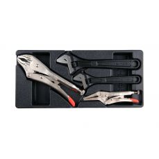 Набор зажимов-плоскогубцев изогнутых и разводных ключей 4шт. (YT-55444)