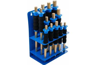 caurumu izsistējiem/kerneriem/plakanajiem kaltēm komplekts| ar roku aizsardzību | 13 priekšmeti (74596)