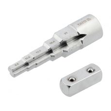 Pakāpju atslēga ar adapteri | 9.6 / 11.6 / 12.7 / 16.4 / 21 mm (YT-03319)