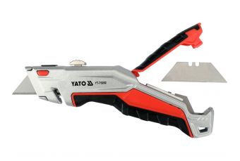 Knife with retractable trapezoidal blade (YT-75202)