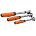 Set of 3 quick-release ratchet wrenches with a pivoting head, 72 teeth. (SRA3S)