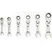 Plakano īso atslēgu komplekts | ar pārslēgšanu | ar triecienmehānismu un šarnīru | 6 gab. (YT-16977)