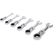 Plakano īso atslēgu komplekts | ar pārslēgšanu | ar triecienmehānismu un šarnīru | 6 gab. (YT-16977)