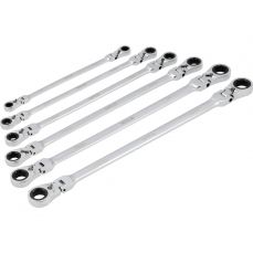 Set of extended socket wrenches with ratchet and joint | with switch | 8-19 mm, 6 pcs. (YT-50390)