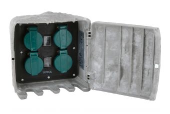 Street garden socket | stone imitation | IP44 | 4 X 230V (YT-81271)