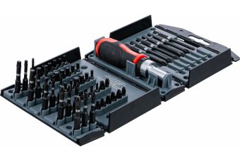 Bit set and reversible screwdriver with ratchet | 52 pcs. (90106)