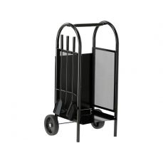 Firewood rack with fireplace accessories / cart up to 20 kg | 810 x 420 x 360 mm (33330)