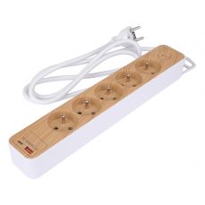 5-socket extension cord (1.4 m) with grounding and USB (72344)