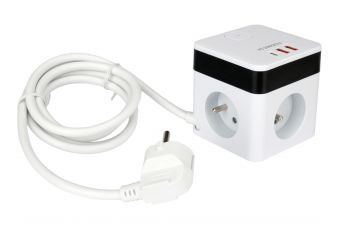 Extension cube with USB 3 sockets (1.5m) with grounding (72480)