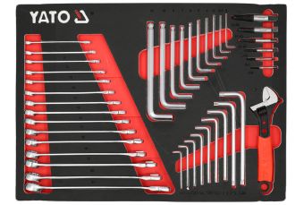 Tool set: combination wrenches | hex keys | screwdrivers for screws | 41 pcs. (YT-55492)