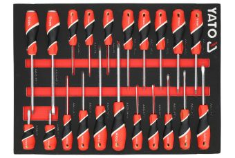 Instrumentu komplekts: krustveida, plakanās un Torx skrūvgrieži | 21 gab. (YT-55494)