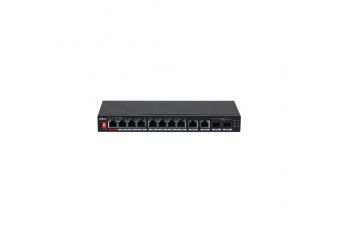 10-портовый неуправляемый настольный гигабитный коммутатор с 8-Port PoE (32108GT2GF96)