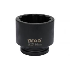 Головка ударная 12-угловая 1 ", 80 мм (YT-11995)