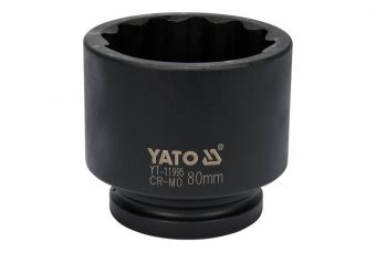 Головка ударная 12-угловая 1 ", 80 мм (YT-11995)