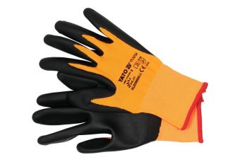 НЕЙЛОНОВЫЕ ЗАЩИТНЫЕ ПЕРЧАТКИ 15G С НИТРИЛОВЫМ ПОКРЫТИЕМ С ПОКРЫТИЕМ ДЛЯ СМАРТФОНА РАЗМЕР 8 (YT-74754)