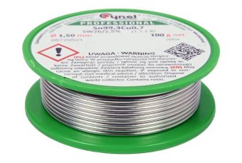 Lodēšanas stieple bez svina alvas 1.5mm 100g (76854)