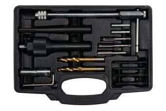 Kvēlsveces ekstrakcijas un vītņu atjaunošanas instrumentu komplekts 16-daļīgs (YT-05342)