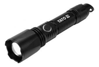 Прочный алюминиевый фонарь | 10W 900LM IP64, LI-ION 3,7V 2200MAH  200M, POWERBANK, ZOOM | Akumuliatorinis (YT-08559)