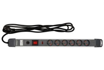 Удлинитель с вкючаелем 6 розеток с заземлением 3м (72373)