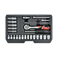 Набор насадок с трещоткой 1/4 , 25 предметов (YT-14461)