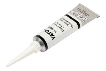 Высокотемпературный силиконовый герметик 85г, серый (YT-36800)