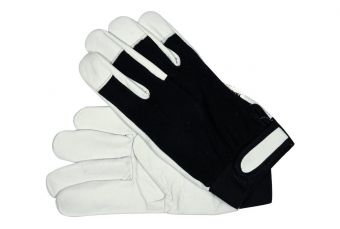 Перчатки мягкая кожа/хлопок чернить Размер 8 (YT-74639)