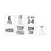 Twist drill  bit set hss-tin 6pcs 2-8mm (YT-44673)
