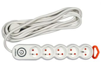 Pagarinātājs ar 5 iezemētām rozetēm 5m (72358)