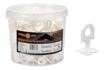 Система, зажимы для выравнивания плитки 1мм, 400шт. в ведре (04717)