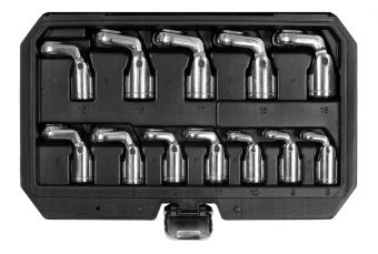 Rotējošo uzgriežņu atslēgu komplektā 3/8 collu ir 12 daļas (YT-38550)