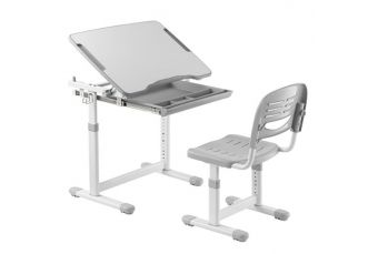 Комплект из детской парты с винтовым креплением и стула с полной спинкой (HS082789)