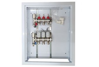 Нагревательный коллектор 3 контура с термоприводами NC AC230V и расходомерами (HT260386)