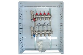 Нагревательный коллектор 4 петли с термоприводами NC AC230V и расходомерами (HT260393)