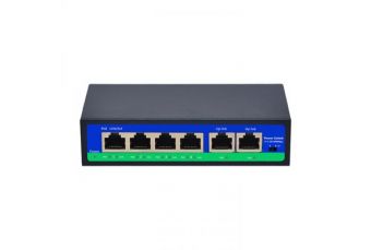 PoE centrmezglu 100Mbps 4 porti 2G uplink, IEEE802.3af/at, PoE 250m, 72W (52V 1.5A) (POE0420L)