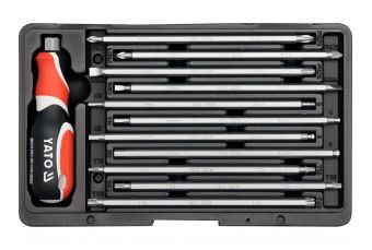 Screwdriver with interchangeable double-sided bits, set of 12, 22 in 1 (YT-2797)