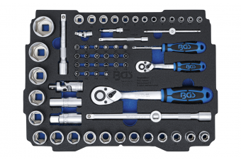 Пенный лоток для BGS BOXSYS1 и 2: набор головок 6,3 мм (1/4") / 12,5 мм (1/2") | BGS systainer® | 65 шт. (3351)