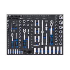 Atslēgu un kontaktmuciņu komplekts 1/4"+3/8"+1/2", 192vnt. ar paplāti tabulā 3/3 (4036)