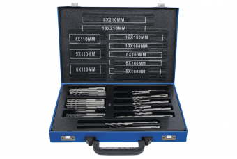 Набор ударных сверл | Вал SDS | с твердосплавными напайками | 4 - 12 мм | 56 шт. (7894)