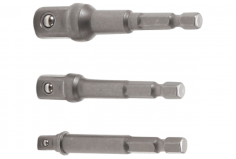 Electric Drill Adaptor Set | 6.3 mm (1/4") Drive | 6.3 mm (1/4") / 10 mm (3/8") / 12.5 mm (1/2") | 3 pcs. (9685)