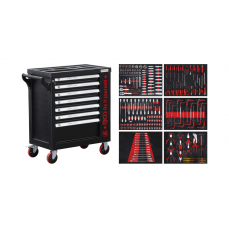 Тележка для мастерских | 7 ящиков | 1 боковая дверь | с 250 инструментами (6058)