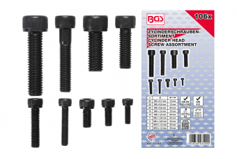 Ассортимент винтов с цилиндрической головкой | внутренний шестигранник | 106 шт. (14140)